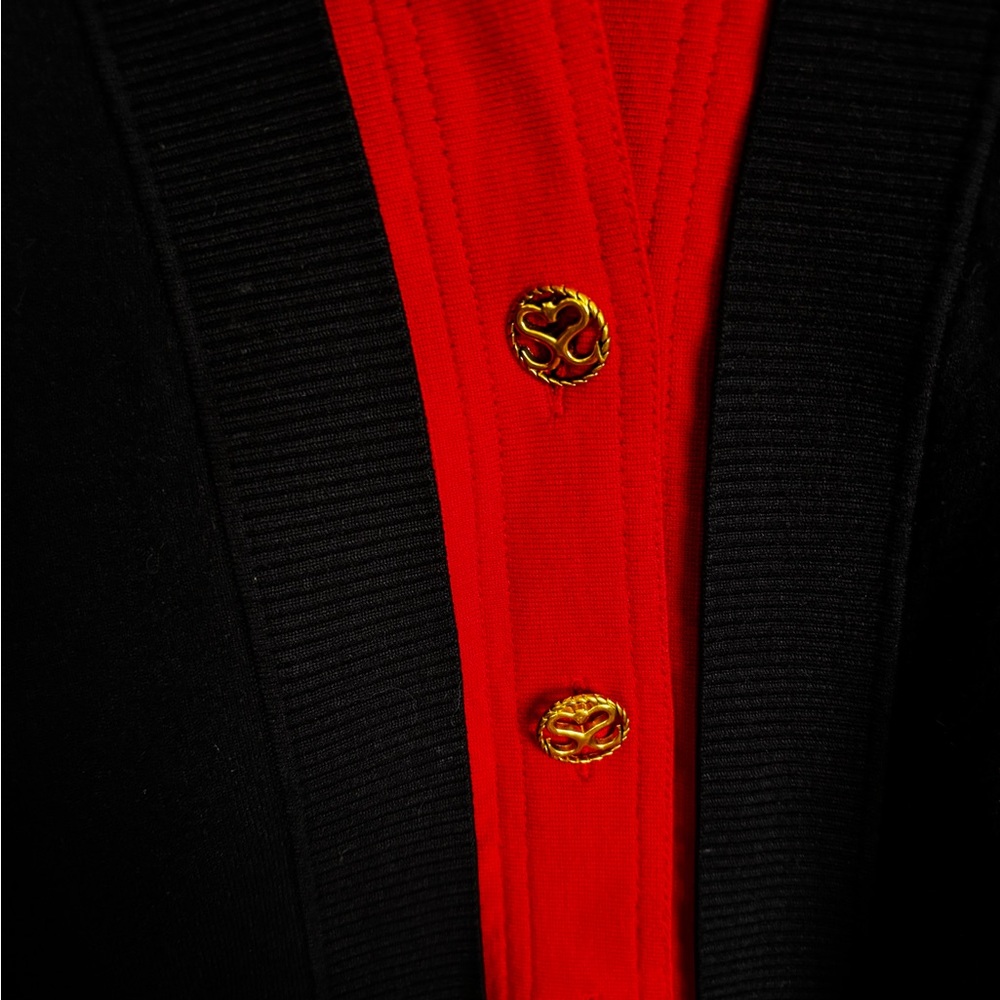 Sandro Black Cardigan with Red Trim - Picture 5 of 7